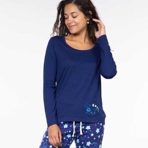 Pikachu  - Women’s Blue Relaxed Fit Scoop Neck Long-Sleeve T-Shirt